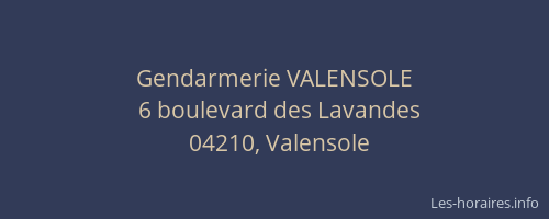 Gendarmerie VALENSOLE