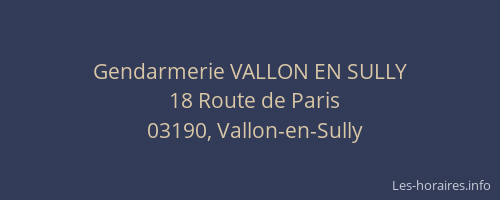 Gendarmerie VALLON EN SULLY