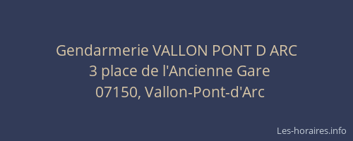 Gendarmerie VALLON PONT D ARC