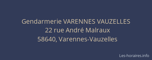 Gendarmerie VARENNES VAUZELLES
