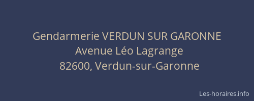 Gendarmerie VERDUN SUR GARONNE