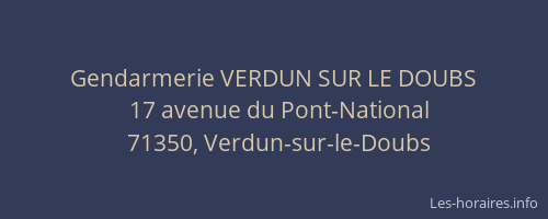 Gendarmerie VERDUN SUR LE DOUBS