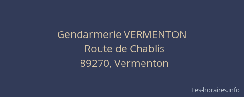 Gendarmerie VERMENTON