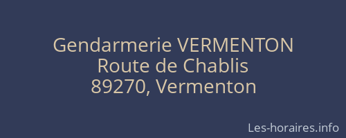 Gendarmerie VERMENTON