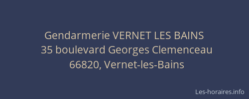 Gendarmerie VERNET LES BAINS