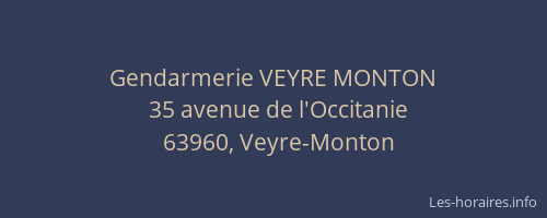 Gendarmerie VEYRE MONTON