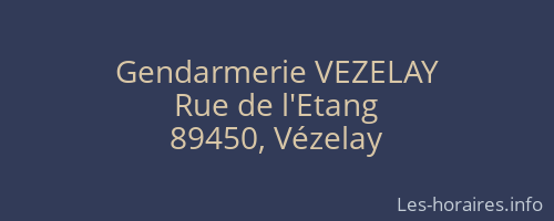 Gendarmerie VEZELAY