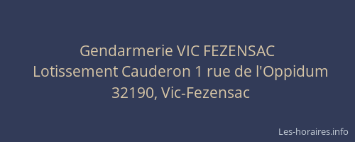 Gendarmerie VIC FEZENSAC