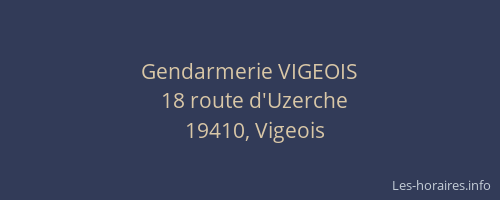Gendarmerie VIGEOIS
