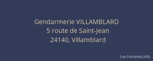 Gendarmerie VILLAMBLARD