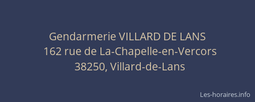 Gendarmerie VILLARD DE LANS