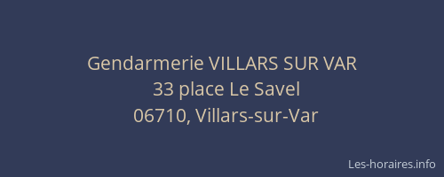 Gendarmerie VILLARS SUR VAR