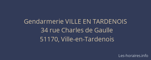 Gendarmerie VILLE EN TARDENOIS