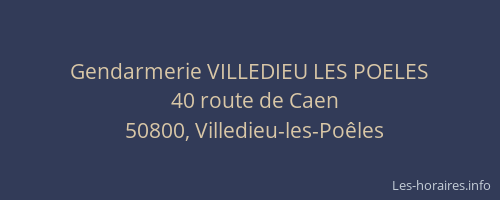 Gendarmerie VILLEDIEU LES POELES