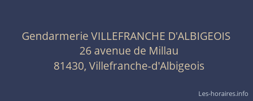 Gendarmerie VILLEFRANCHE D'ALBIGEOIS
