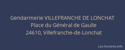 Gendarmerie VILLEFRANCHE DE LONCHAT