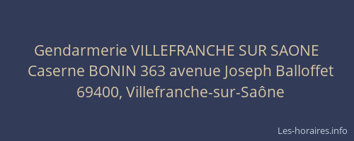 Gendarmerie VILLEFRANCHE SUR SAONE