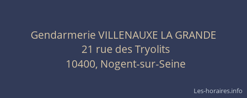 Gendarmerie VILLENAUXE LA GRANDE