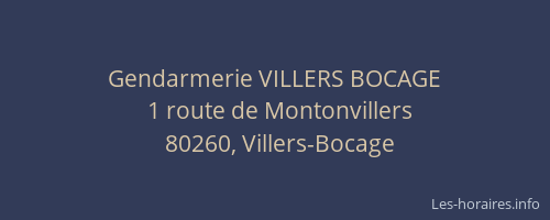 Gendarmerie VILLERS BOCAGE