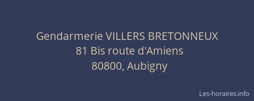 Gendarmerie VILLERS BRETONNEUX