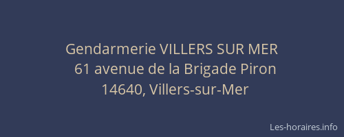Gendarmerie VILLERS SUR MER