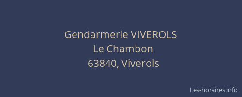 Gendarmerie VIVEROLS