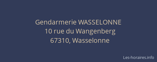 Gendarmerie WASSELONNE