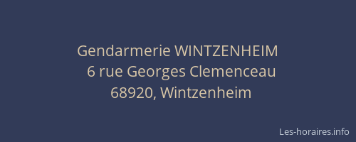 Gendarmerie WINTZENHEIM