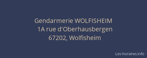 Gendarmerie WOLFISHEIM