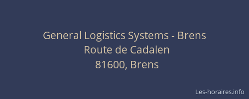 General Logistics Systems - Brens