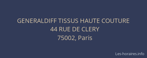 GENERALDIFF TISSUS HAUTE COUTURE