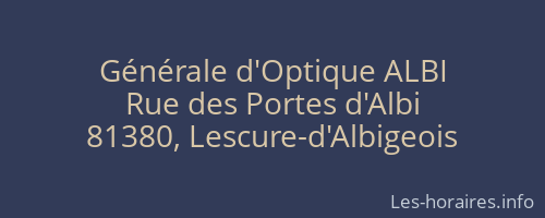 Générale d'Optique ALBI