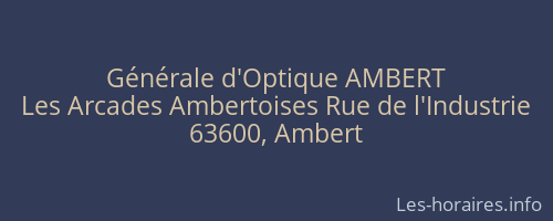 Générale d'Optique AMBERT