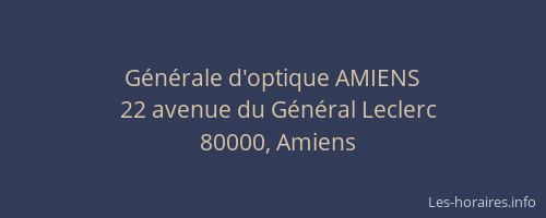 Générale d'optique AMIENS