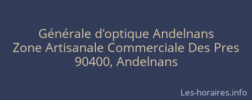 Générale d'optique Andelnans