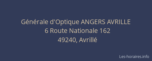 Générale d'Optique ANGERS AVRILLE
