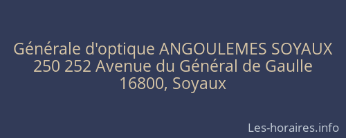 Générale d'optique ANGOULEMES SOYAUX