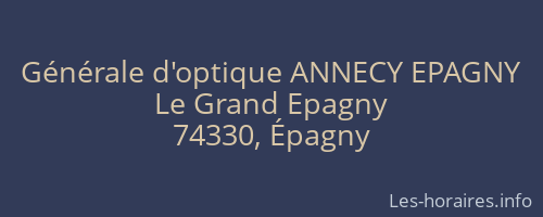 Générale d'optique ANNECY EPAGNY