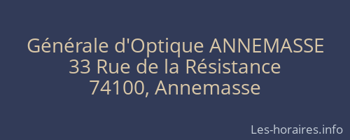 Générale d'Optique ANNEMASSE