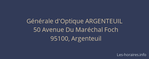 Générale d'Optique ARGENTEUIL