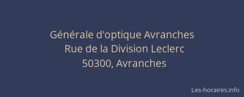 Générale d'optique Avranches