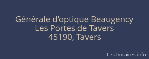 Générale d'optique Beaugency
