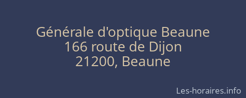 Générale d'optique Beaune