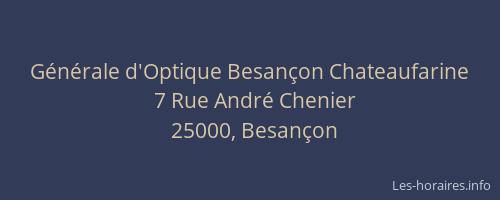 Générale d'Optique Besançon Chateaufarine