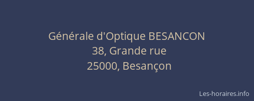 Générale d'Optique BESANCON