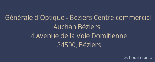 Générale d'Optique - Béziers Centre commercial Auchan Béziers
