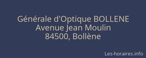 Générale d'Optique BOLLENE