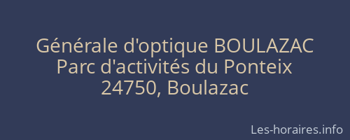 Générale d'optique BOULAZAC