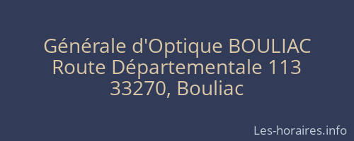 Générale d'Optique BOULIAC