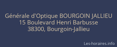 Générale d'Optique BOURGOIN JALLIEU